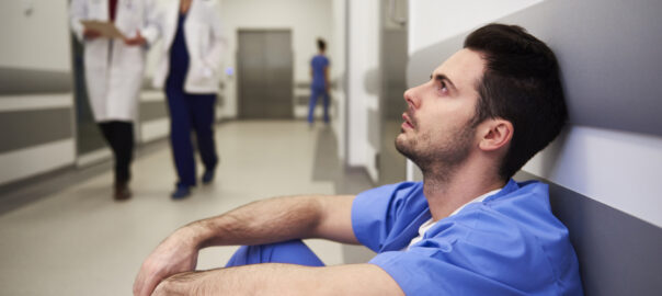 Tired surgeon after the operation