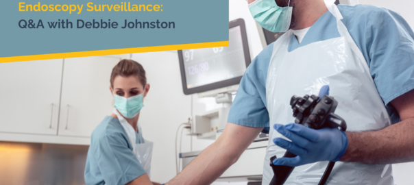 Endoscopy surveillance image of clinicians using an endoscope